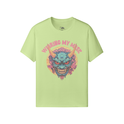 Retro Oni Mask Shirt "Wearing my Mask" Classic Fit - Crew Neck T-Shirt Oni Mask