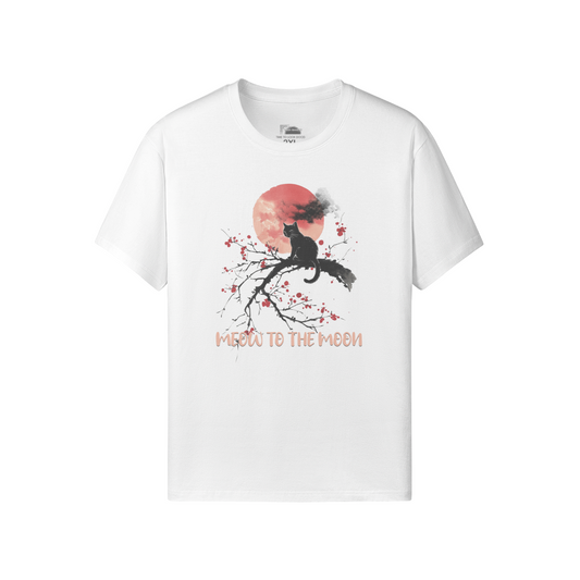 Ausgefallenes T- Shirt "Meow to the Moon" Katzen print - ASIA-Shirts ASIA-Shirts