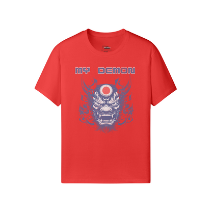 My Demon Retro Shirt Japan Style Oni Mask Classic Fit - Crew Neck T-Shirt