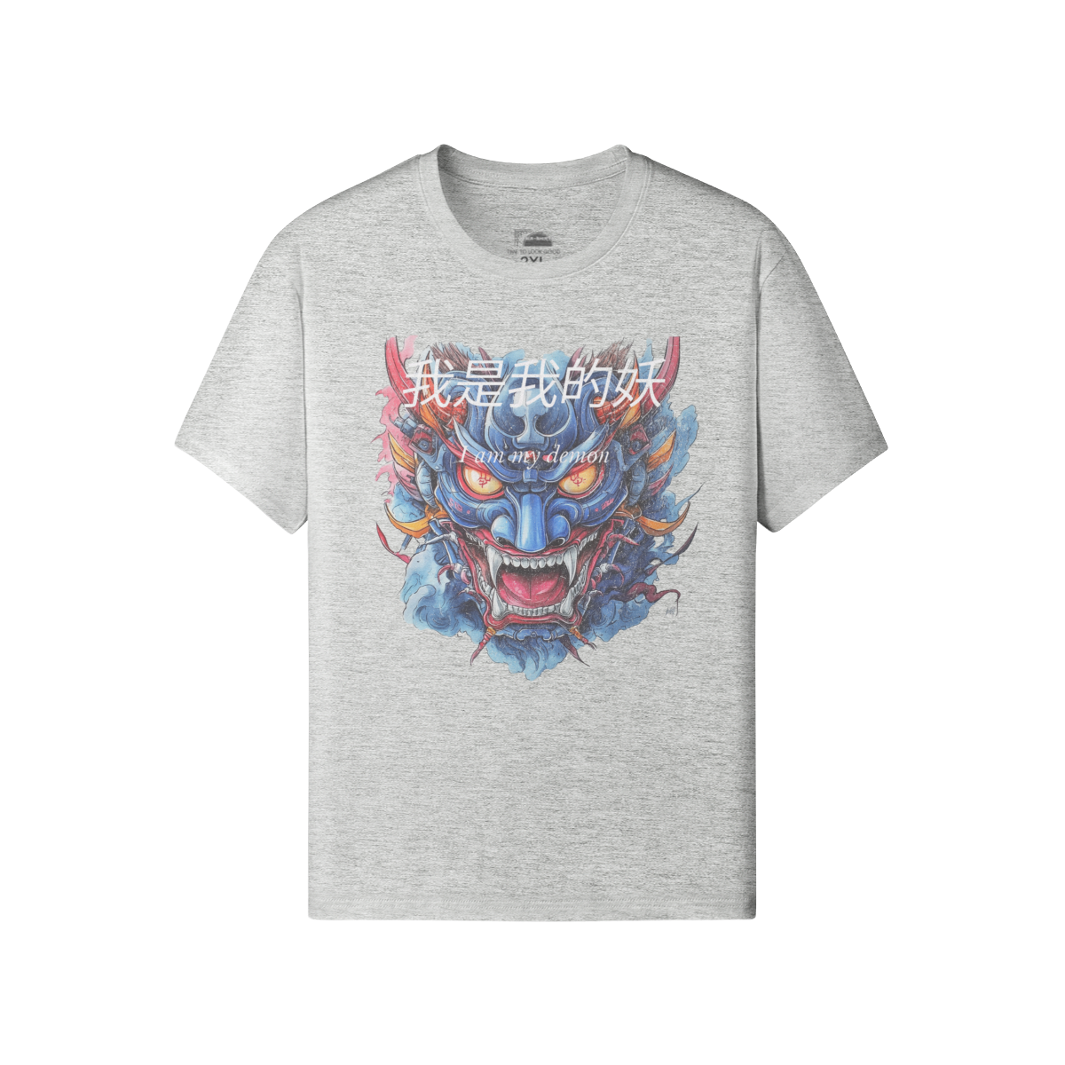 Classic Fit - Crew Neck T-Shirt Retro Oni Mask - my demon