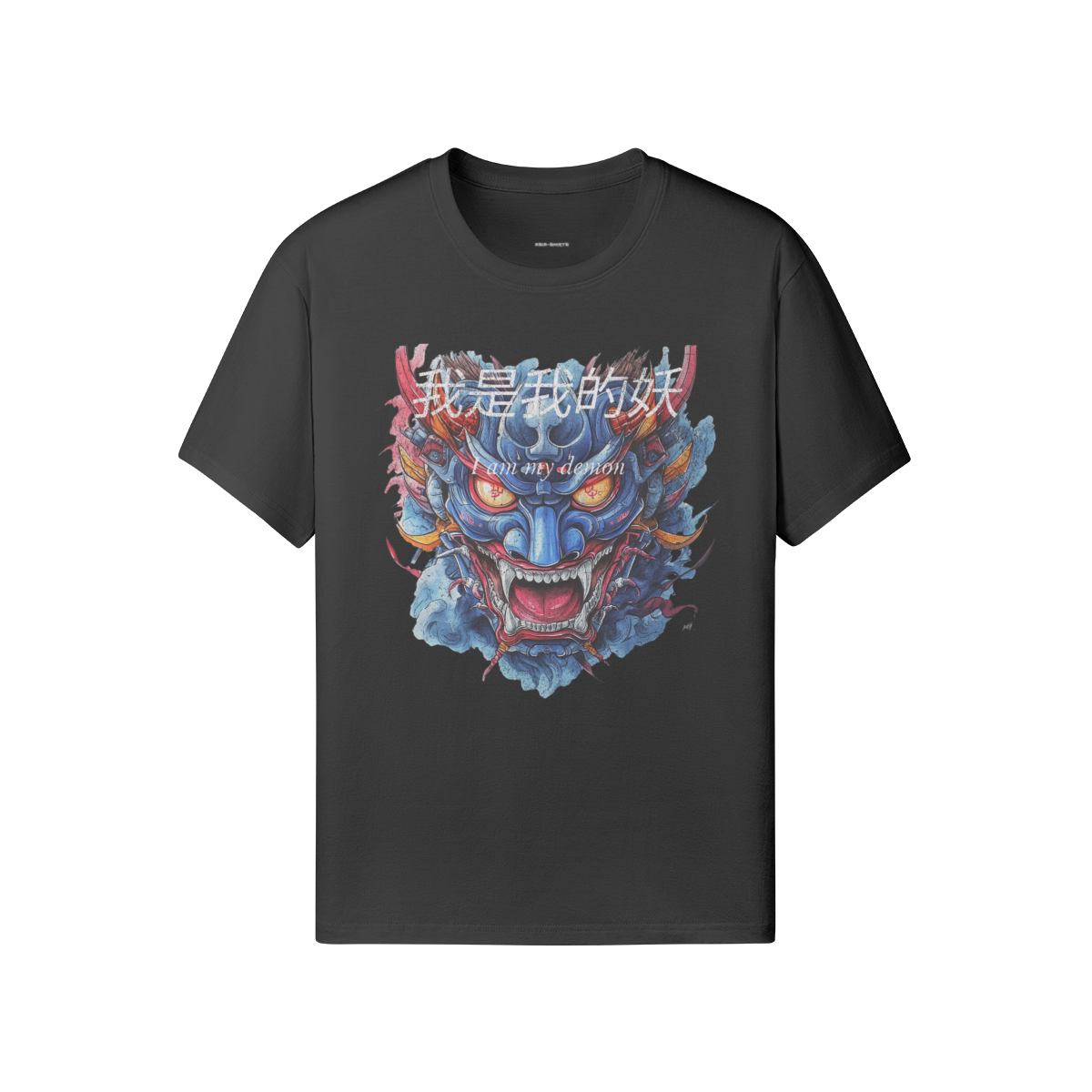 Classic Fit - Crew Neck T-Shirt Retro Oni Mask - my demon