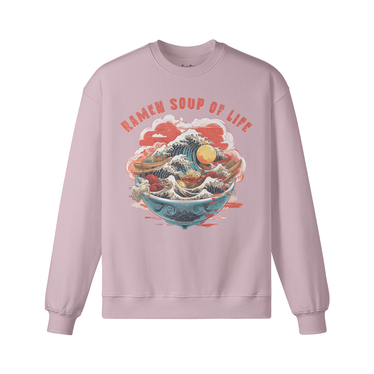 RAMEN Soup of Life  Retro Sweatshirt - Unisex Heavyweight Oversized, Vintage Ramen Sweatshirt Japan Kunst