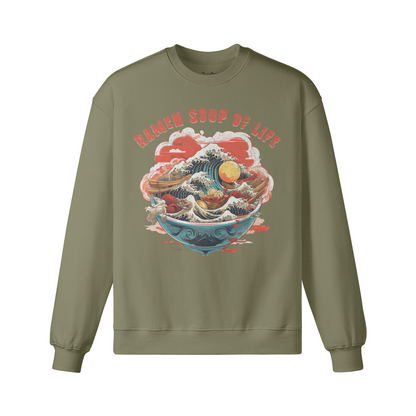 RAMEN Soup of Life  Retro Sweatshirt - Unisex Heavyweight Oversized, Vintage Ramen Sweatshirt Japan Kunst