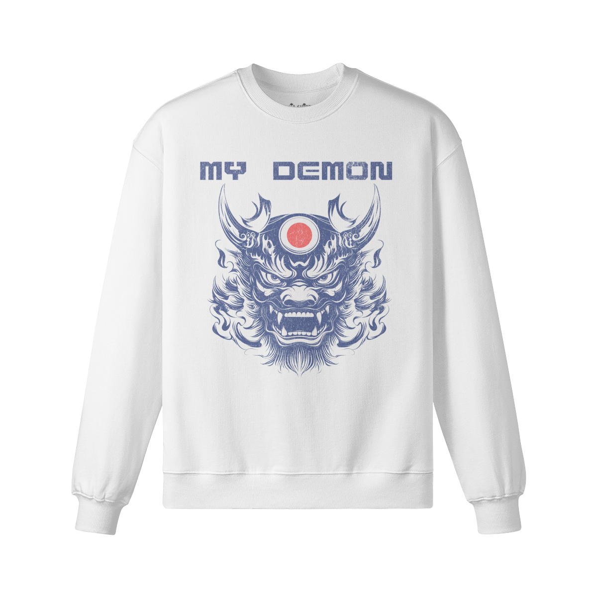 My DEMON Retro Uni Mask Sweatshirt - Unisex Heavyweight Oversized, Vintage Uni Mask Sweatshirt "My Demon"