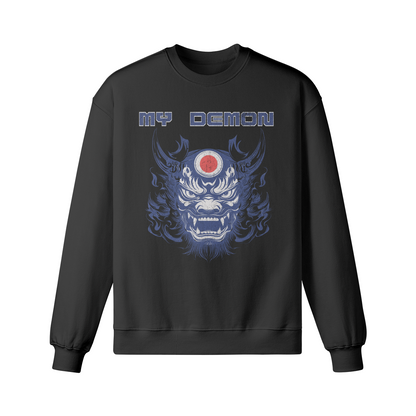 My DEMON Retro Uni Mask Sweatshirt - Unisex Heavyweight Oversized, Vintage Uni Mask Sweatshirt "My Demon"