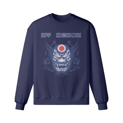 My DEMON Retro Uni Mask Sweatshirt - Unisex Heavyweight Oversized, Vintage Uni Mask Sweatshirt "My Demon"