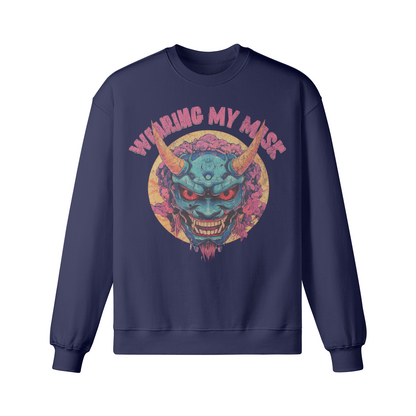 Retro Uni Mask Sweatshirt - Unisex Heavyweight Oversized, Asia print