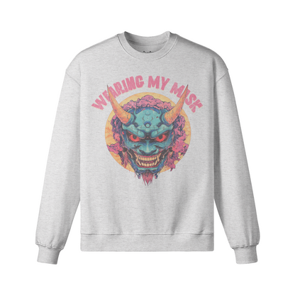 Retro Uni Mask Sweatshirt - Unisex Heavyweight Oversized, Asia print