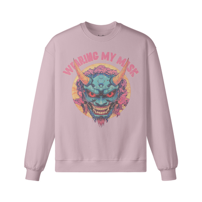 Retro Uni Mask Sweatshirt - Unisex Heavyweight Oversized, Asia print