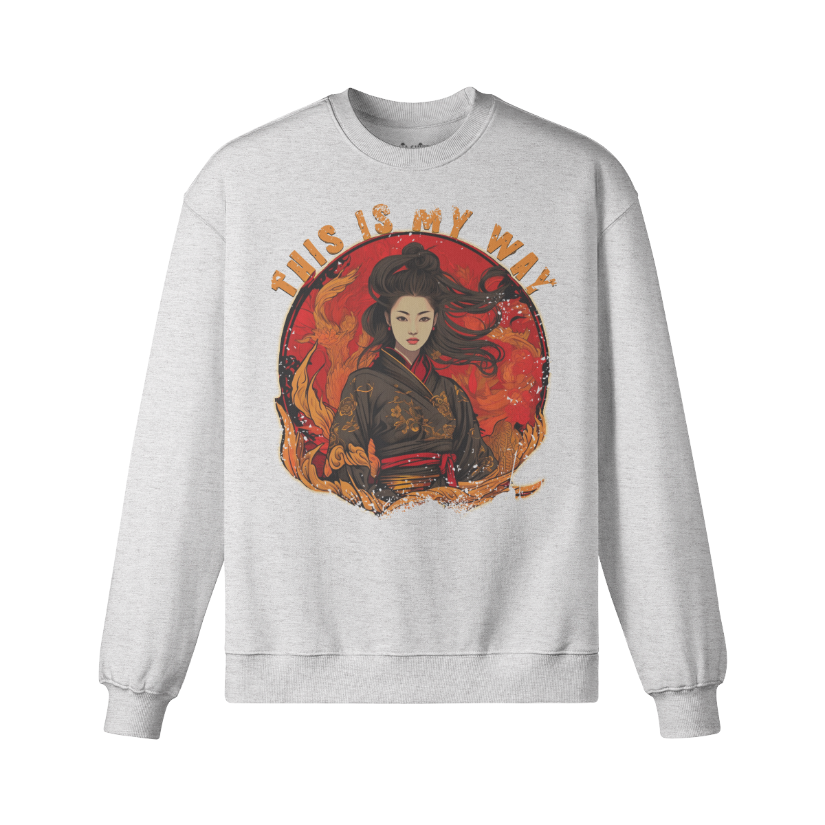 Geisha This is my Way Retro Sweatshirt - Unisex Heavyweight Oversized, Vintage Geisha Sweatshirt "This is my WAY"