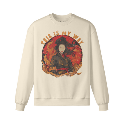 Geisha This is my Way Retro Sweatshirt - Unisex Heavyweight Oversized, Vintage Geisha Sweatshirt "This is my WAY"