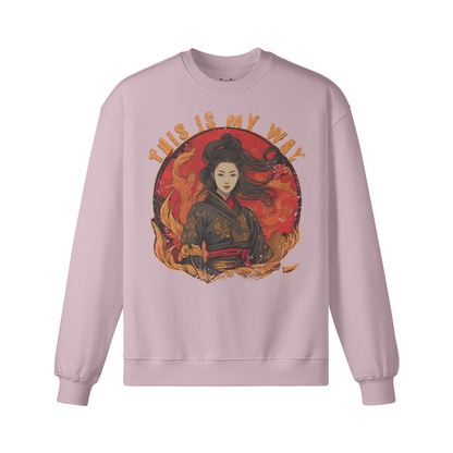 Geisha This is my Way Retro Sweatshirt - Unisex Heavyweight Oversized, Vintage Geisha Sweatshirt "This is my WAY"