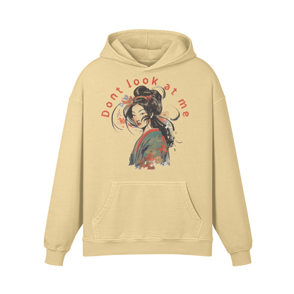 Geisha Japan Design Oversized Retro Hoodie, Vintage Geisha Hoodie Japan Art