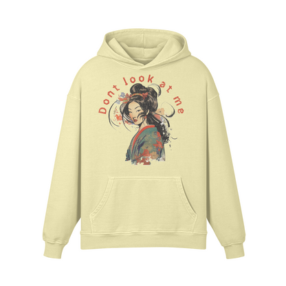 Geisha Japan Design Oversized Retro Hoodie, Vintage Geisha Hoodie Japan Art