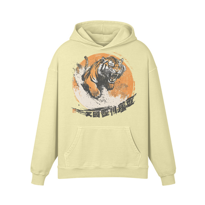 Retro Tiger Japanese Design Oversized Retro Hoodie, Vintage Tiger Hoodie Japan Art