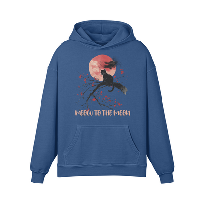 Cat Hoodie Meow to the Moon Oversized Retro Hoodie, Vintage Cat Hoodie "Meow to the Moon"