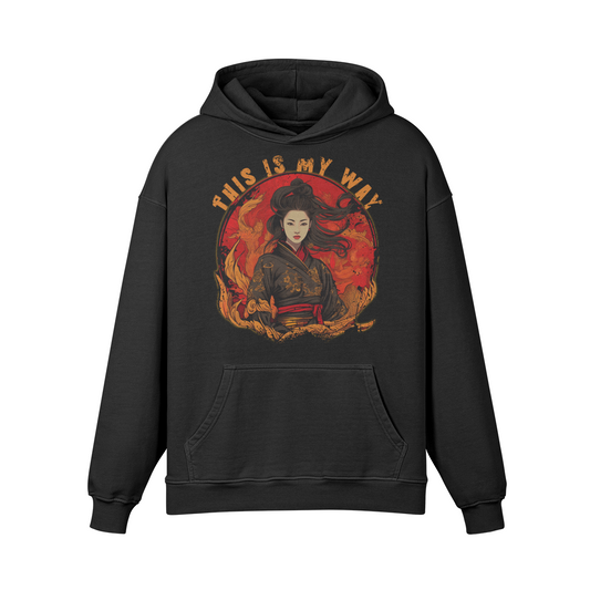 Geisha Japan Style "This is my Way" Oversized Retro Hoodie