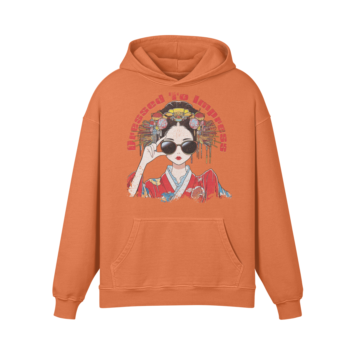 Geisha funny Japan Style "Dress to impress" Oversized Retro Hoodie