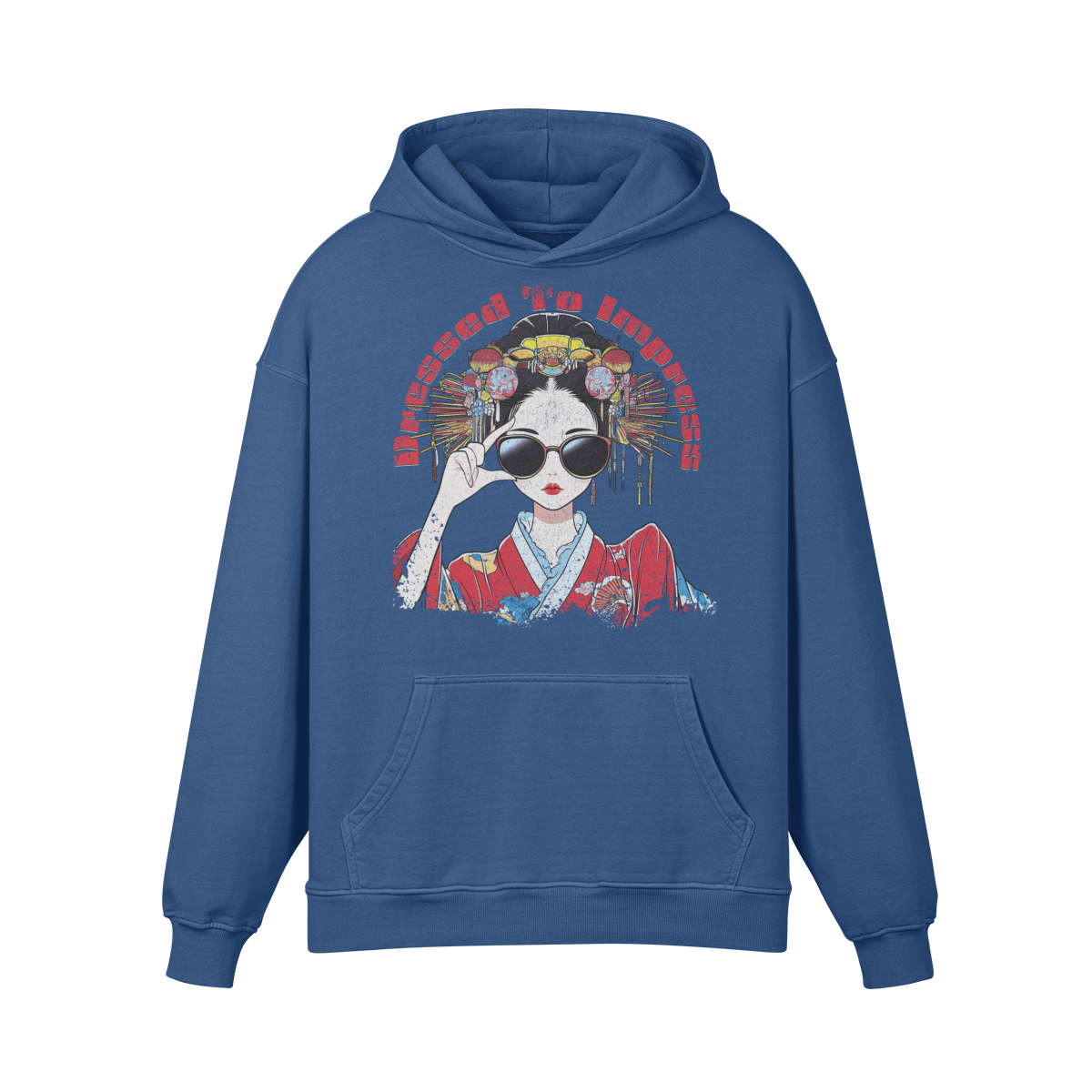 Geisha funny Japan Style "Dress to impress" Oversized Retro Hoodie