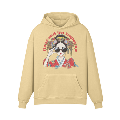 Geisha funny Japan Style "Dress to impress" Oversized Retro Hoodie