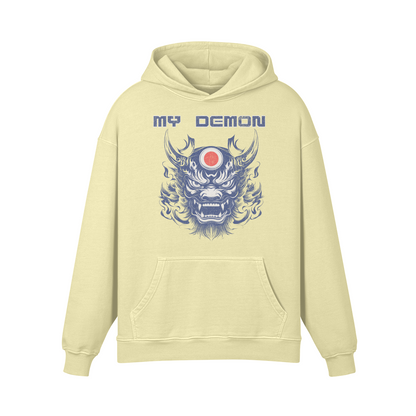 Oni Mask My Demon Japan Style Oversized Retro Hoodie, Vintage Oni Mask Hoodie "My Demon"