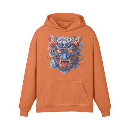 ONI Mask Japan Style Oversized Retro Hoodie, Vintage Oni Mask Hoodie