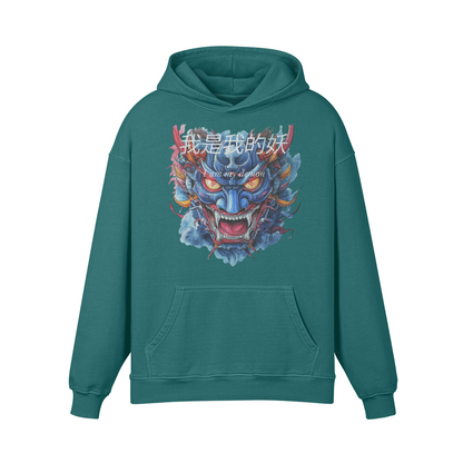 ONI Mask Japan Style Oversized Retro Hoodie, Vintage Oni Mask Hoodie