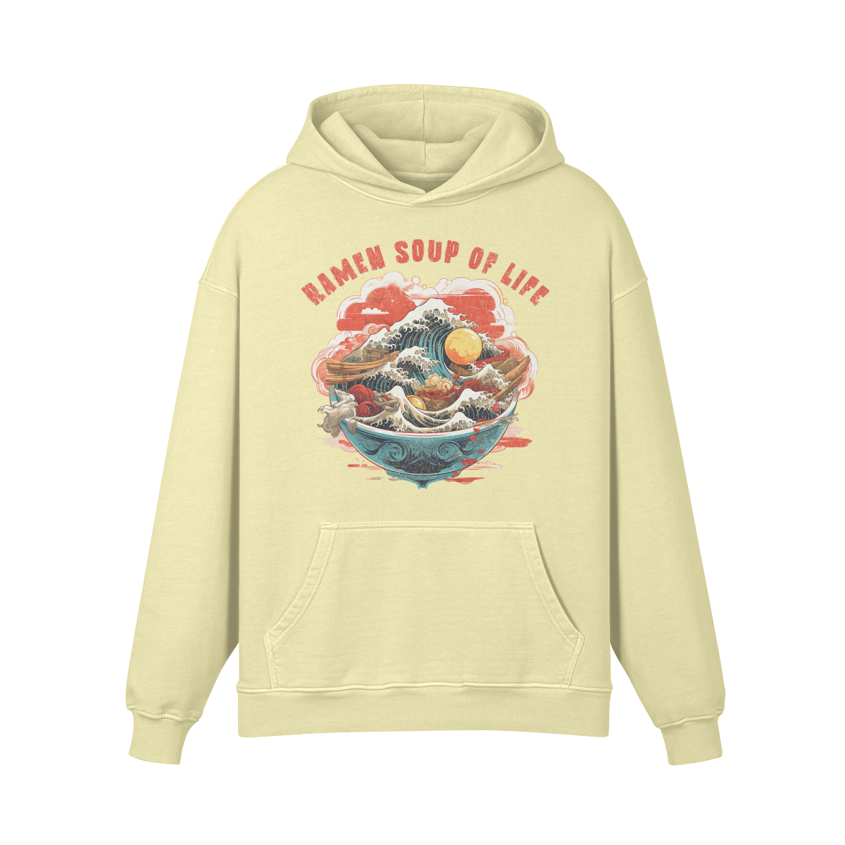 Retro Ramen Hoddie - Ramen Soup of Life Oversized Retro Hoodie, Vintage Ramen Hoodie