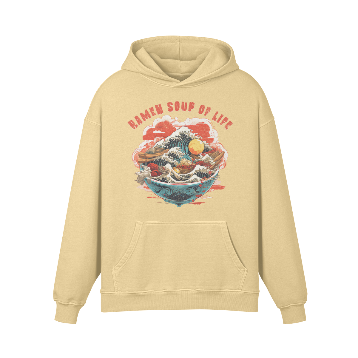 Retro Ramen Hoddie - Ramen Soup of Life Oversized Retro Hoodie, Vintage Ramen Hoodie