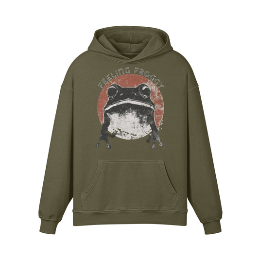 Frosch Hoodie - Frog Feeling Froggy - Oversized Retro Hoodie