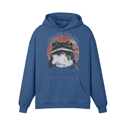 Frog Hoodie - Frog Feeling Froggy - Oversized Retro Hoodie