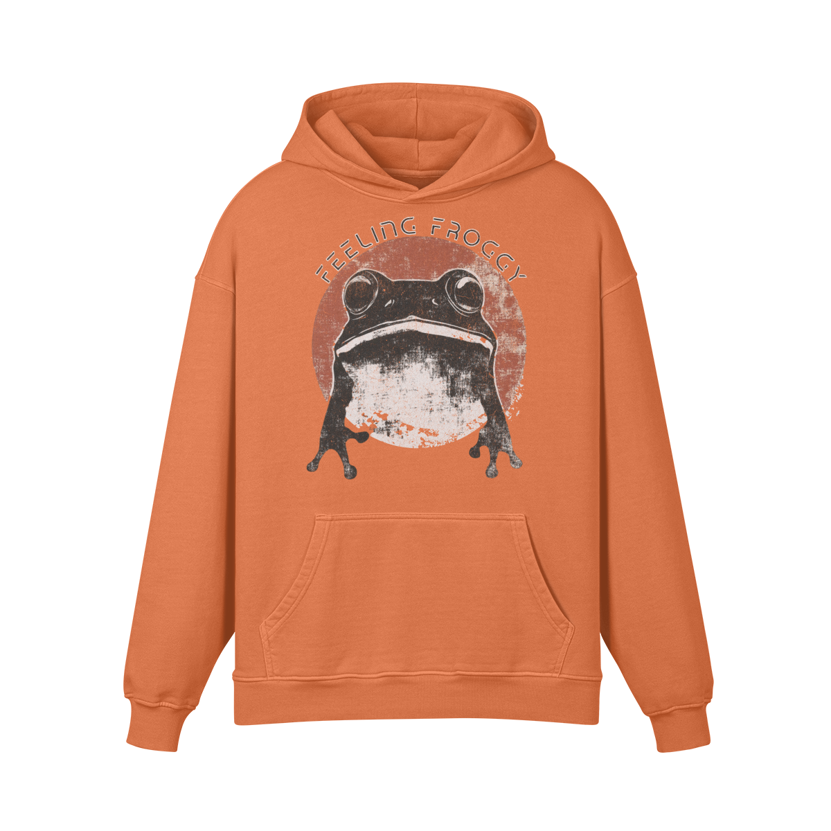 Frog Hoodie - Frog Feeling Froggy - Oversized Retro Hoodie