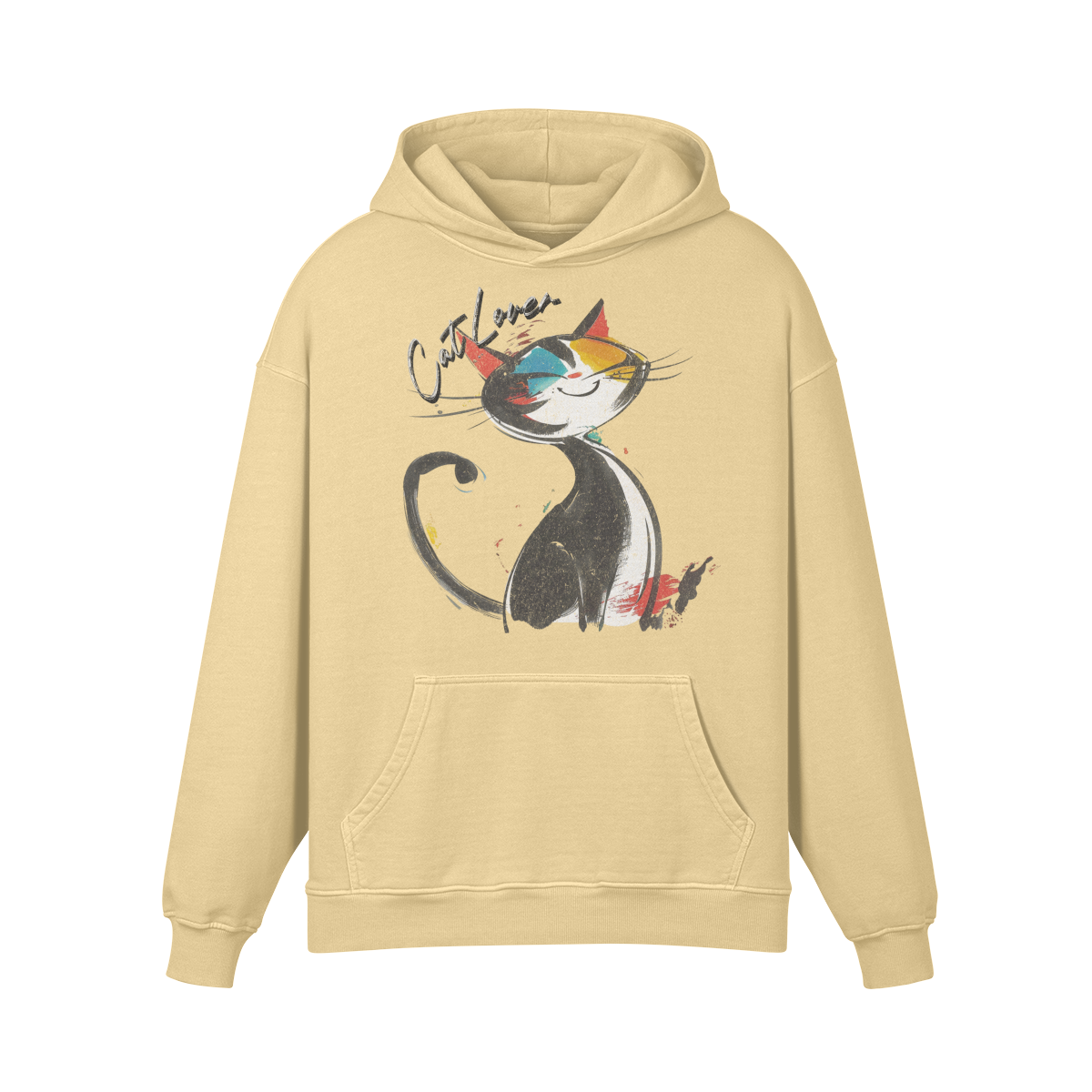 Cat Hoodie - Cat Lover Retro Hoodie - Oversized Retro Hoodie, Vintage Cat Lover Hoodie