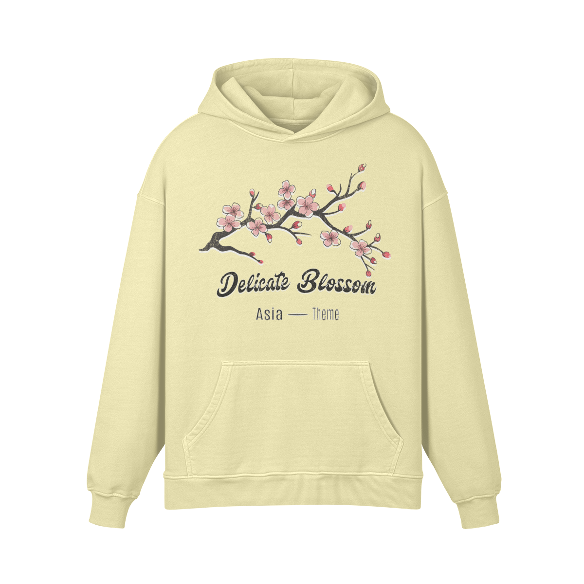 Cherry Blossom Japan Style Retro Hoodie - Cherry Blossom Retro Oversized, Vintage Cherry Blossom Hoodie