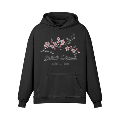 Cherry Blossom Japan Style Retro Hoodie - Cherry Blossom Retro Oversized, Vintage Cherry Blossom Hoodie