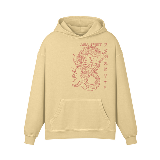 Asia Spirit Drache Japan Design Retro Hoodie Oversized