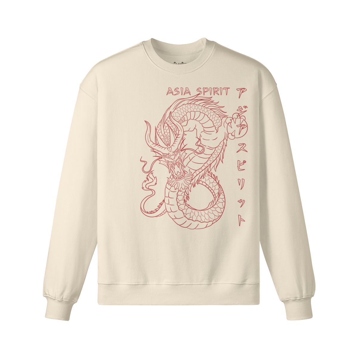 Asia Spirit Sweatshirt Drache Japan Design Retro Unisex Heavyweight Oversized Sweatshirt