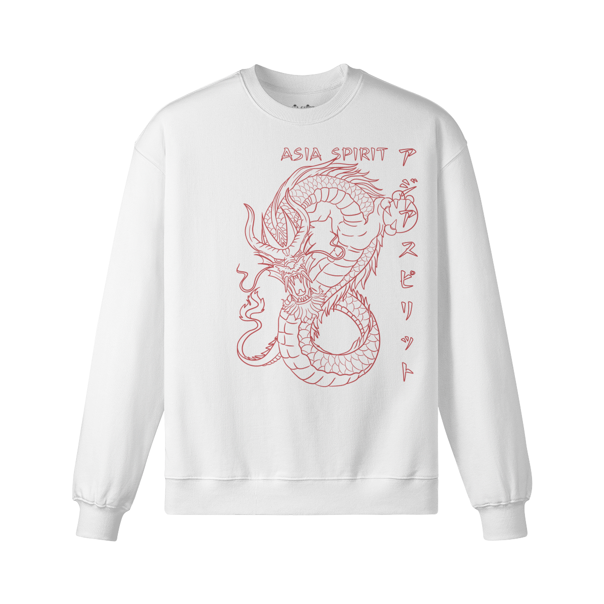 Asia Spirit Sweatshirt Drache Japan Design Retro Unisex Heavyweight Oversized Sweatshirt