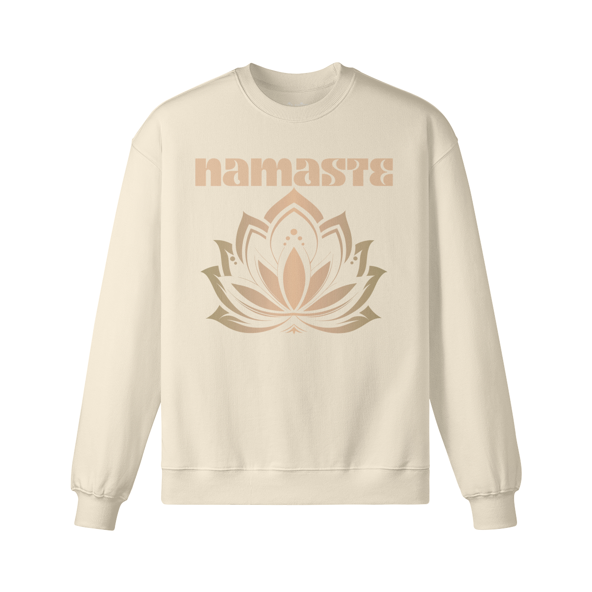 Asia Spirit Namaste Lotus Design Retro Unisex Heavyweight Oversized