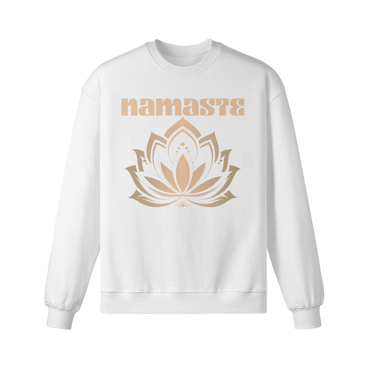 Asia Spirit Namaste Lotus Design Retro Unisex Heavyweight Oversized