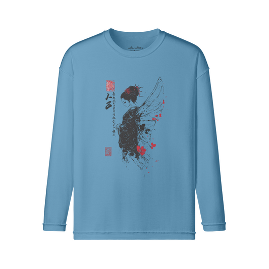 Geisha angel long sleeve vintage print shirt