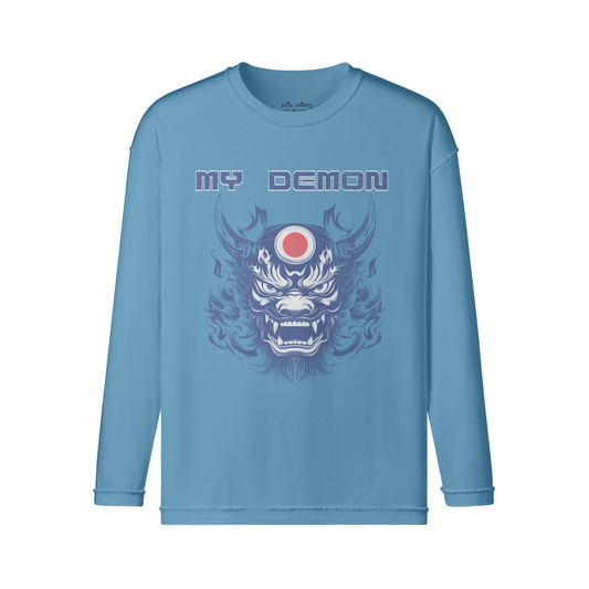 Oni Mask long sleeve vintage print shirt "My Demon"