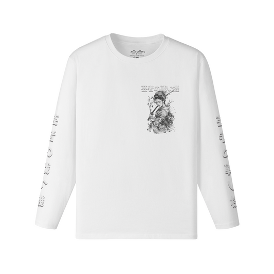 Geisha Sword Japan print art long sleeve shirt