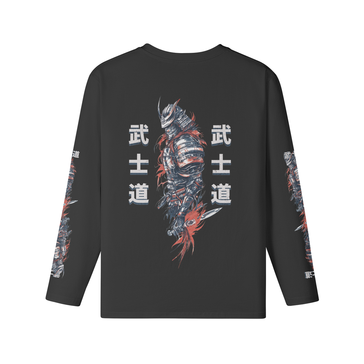 Samurai Bushido Japan Art Streetwear Long Sleeve Shirt, Long Sleeve Print Shirt